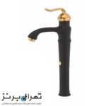 روشویی پایه بلند مشکی طلا مات کد 3225
