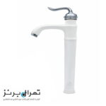 روشویی پایه بلند سفید کروم کد 3144
