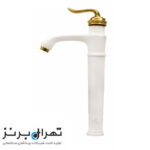 روشویی پایه بلند سفید طلایی کد 3133
